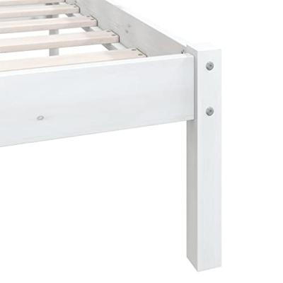 Bedframe massief grenenhout wit 150x200 cm UK King