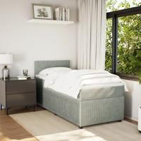 Boxspring met matras fluweel lichtgrijs 100x200 cm - thumbnail