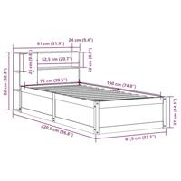 Bedframe zonder matras massief grenenhout 75x190 cm - thumbnail