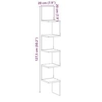 Hoekwandschap 20x20x127,5 cm bewerkt hout oud houtkleurig - thumbnail