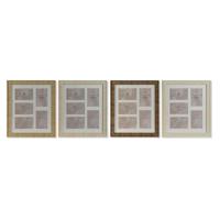 Fotolijsten Home ESPRIT Bruin Beige Natuurlijk Ivoor Kristal polyestyreen Scandinavisch 34 X 2 X 38 cm (4 Stuks) - thumbnail