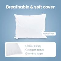 VidaXL Hoofdkussen met kussen wit 50 x 70 cm veren - thumbnail