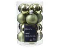 Decoris kerstballen set glas 16st Rosemarijn 3,5cm - thumbnail