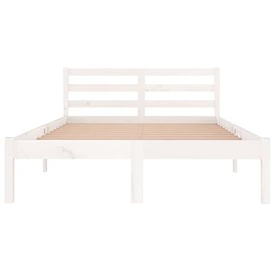 Bedframe massief grenenhout wit 120x200 cm