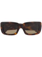 Linda Farrow x Attico rectangular frame sunglasses - Brown - thumbnail