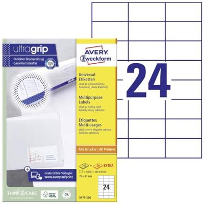 Etiket avery 3475 70x36mm wit 4800st