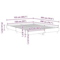 Bedframe zonder matras 150x200 cm spaanplaat bruin eiken - thumbnail