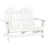 Tuinstoel 2-zits Adirondack massief vurenhout wit - thumbnail