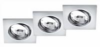 Trio Set vierkante inbouwspotsJura (3x) chroom - 650000306 - thumbnail
