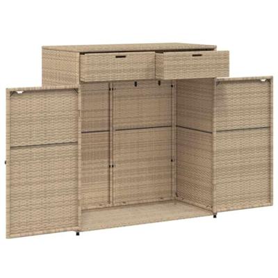Tuinkast 105x55x113 cm poly rattan beige