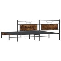 Bedframe zonder matras metaal gerookt eikenkleurig 193x203 cm - thumbnail