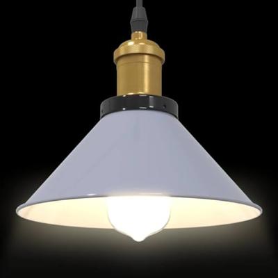 Hanglamp in hoogte verstelbaar E27 22 cm metaal glanzend grijs