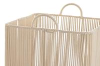 Mandenset DKD Home Decor Beige Metaal Katoen (3 Onderdelen) (37 x 37 x 45 cm) - thumbnail