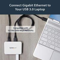 StarTech.com USB 3.0 naar gigabit Ethernet NIC netwerkadapter met 3-poorts hub - wit - thumbnail
