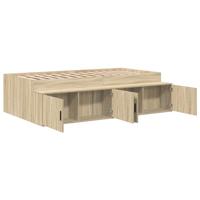 Opbergbedframe met opslag Sonoma eiken 90 x 190 cm Bewerkt hout - thumbnail