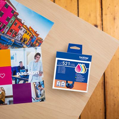 Brother LC521VAL inktcartridge 4 stuk(s) Origineel Zwart, Cyaan, Magenta, Geel - thumbnail