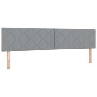 Boxspringbed met Matras in Lichtgrijs - 200 x 200 cm Stof - thumbnail