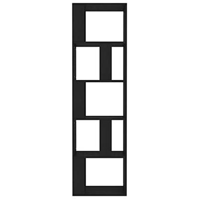 Boekenkast/kamerscherm 45x24x159 cm bewerkt hout zwart