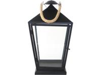 Lantaarn zwart met touw l25b25h46 Esschert Design - Esschert design - thumbnail