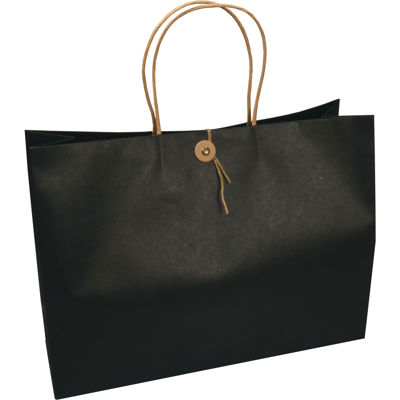 Tas | Papier | gedraaid papieren koord | japanse sluiting | 32.5x 10x24cm | draagtas | zwart | 40 stuks