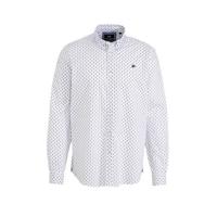WE Fashion regular fit overhemd met all over print wit/blauw - thumbnail