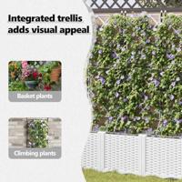 Tuin Bloempot 3 pcs Wit Staal - thumbnail