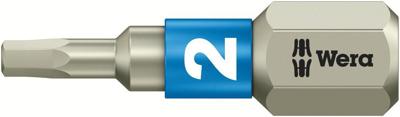 Wera 3840/1 TS Bits Zeskant, RVS, Hex-Plus, 2.0 x 25 mm - 1 stuk(s) - 05071071001