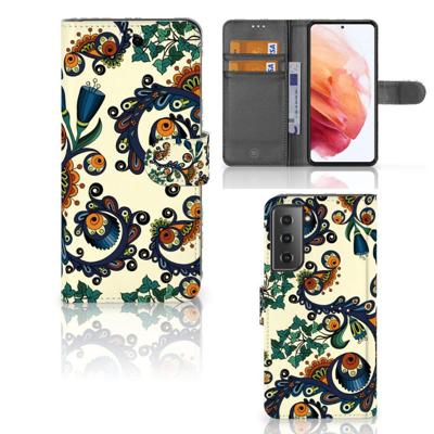 Wallet Case Samsung Galaxy S21 Barok Flower Wallet Case Samsung Galaxy S21 Barok Flower