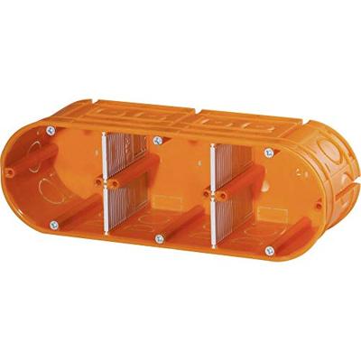 Inbouwdoos 3 voudig oranje muur elektra Inbouwdoos 3 voudig oranje muur elektra