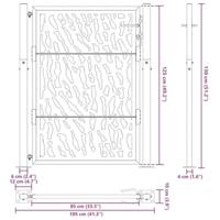 Poort met sporenontwerp 105x130 cm weervast staal - thumbnail