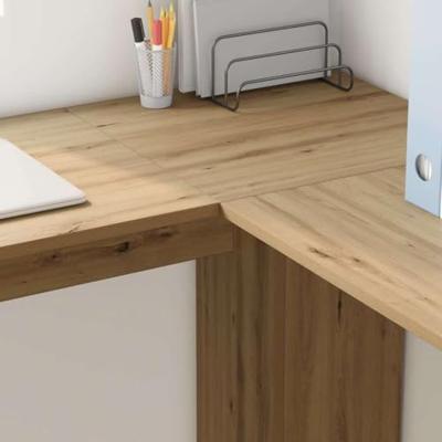 Hoekbureau met opslageenheid met plank artisanaal eikenkleurig - thumbnail