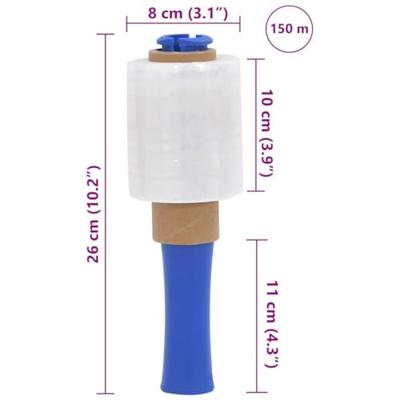 Stretchfilm met handvat 10 st transparant 23 m 10 cm x 150 m