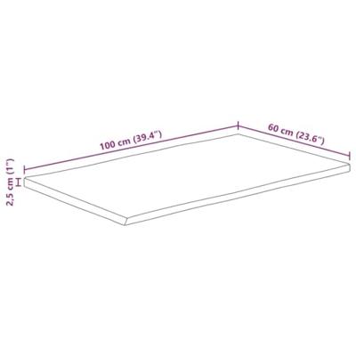Tafelblad met natuurlijke rand 100x60x2,5 cm massief mangohout