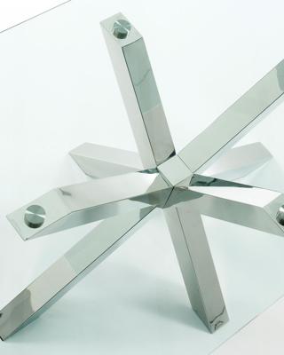 Kave Home Eettafel 'Argo' Chroom/Glas, 180 x 100cm