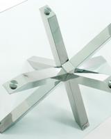 Kave Home Eettafel 'Argo' Chroom/Glas, 180 x 100cm - thumbnail