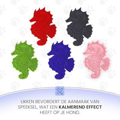 Eat Slow Live Longer Likmat zeepaardje - 22 x 16,5 cm - snuffelmat - anti-snuffelmat - slow feeder - honden en katten - 100% siliconen - met zuignappen - vaatwasmachinebestendig - roze