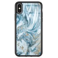 iPhone X/XS glazen hardcase - Marble sea - thumbnail