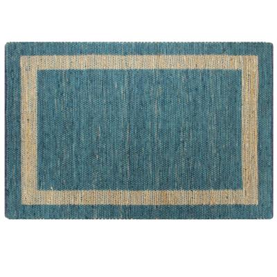 VidaXL Vloerkleed handgemaakt 120x180 cm jute blauw