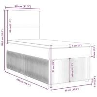 Boxspring met matras stof donkerbruin 80x200 cm - thumbnail