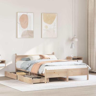 Bedframe zonder matras massief grenenhout 120x190 cm Bedframe zonder matras massief grenenhout 120x190 cm