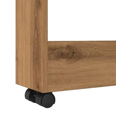 Opbergtrolley smal 3-laags bewerkt hout artisanaal eikenkleurig Opbergtrolley smal 3-laags bewerkt hout artisanaal eikenkleurig