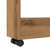 Opbergtrolley smal 3-laags bewerkt hout artisanaal eikenkleurig - thumbnail