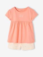 Pyjamashort voor meisjes van katoengaas rozen - thumbnail