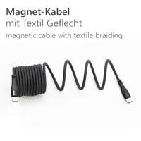 Maxtrack C532-1L USB-kabel USB 2.0 USB-C stekker 1 m Zwart Spiraalkabel, Vergulde steekcontacten - thumbnail