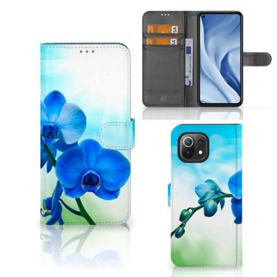 Xiaomi 11 Lite 5G NE | Mi 11 Lite Hoesje Orchidee Blauw - Cadeau voor je Moeder Xiaomi 11 Lite 5G NE | Mi 11 Lite Hoesje Orchidee Blauw - Cadeau voor je Moeder