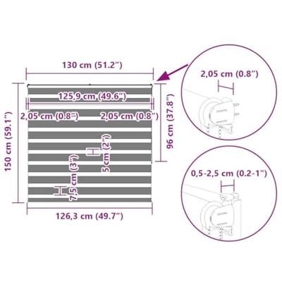 Zebra rolgordijn 130x150 cm stofbreedte 125,9 cm marmerbeige