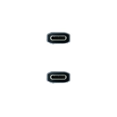 NANOCABLE 10.01.4102-COMB USB 3.1 Gen2 10 Gbit/s 5 A, 4 K/60 Hz, USB-C/M-USB-C/M, mesh, grijs/zwart, 2 m