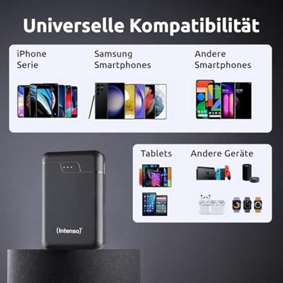 Intenso Intenso Power Bank B10000 black Powerbank 10000 mAh Li-ion USB-A, USB-C Zwart