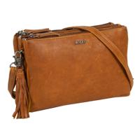Justified Bags Justified Bags® Nynke Tripple Top Zip Schoudertas Cognac - thumbnail
