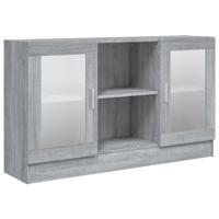 Vitrinekast 120x30,5x70 cm bewerkt hout grijs sonoma eiken - thumbnail